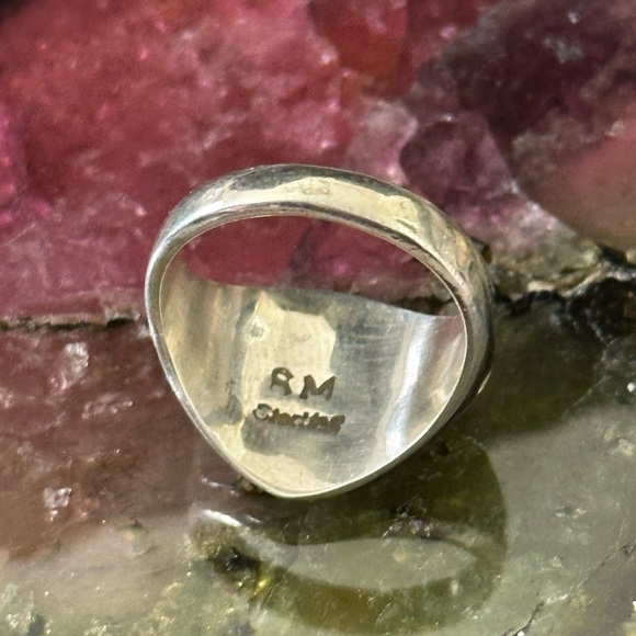 Sold ❤️ Navajo galaxy starry nights inlay sterling silver ring - Picture 8 of 9